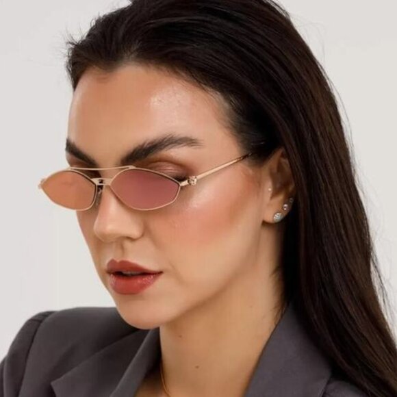 NEW FENDI WOMEN SUNGLASSES, GOLD ORANGE WOMEN EYEWEAR FENDI - Picture 2 of 4